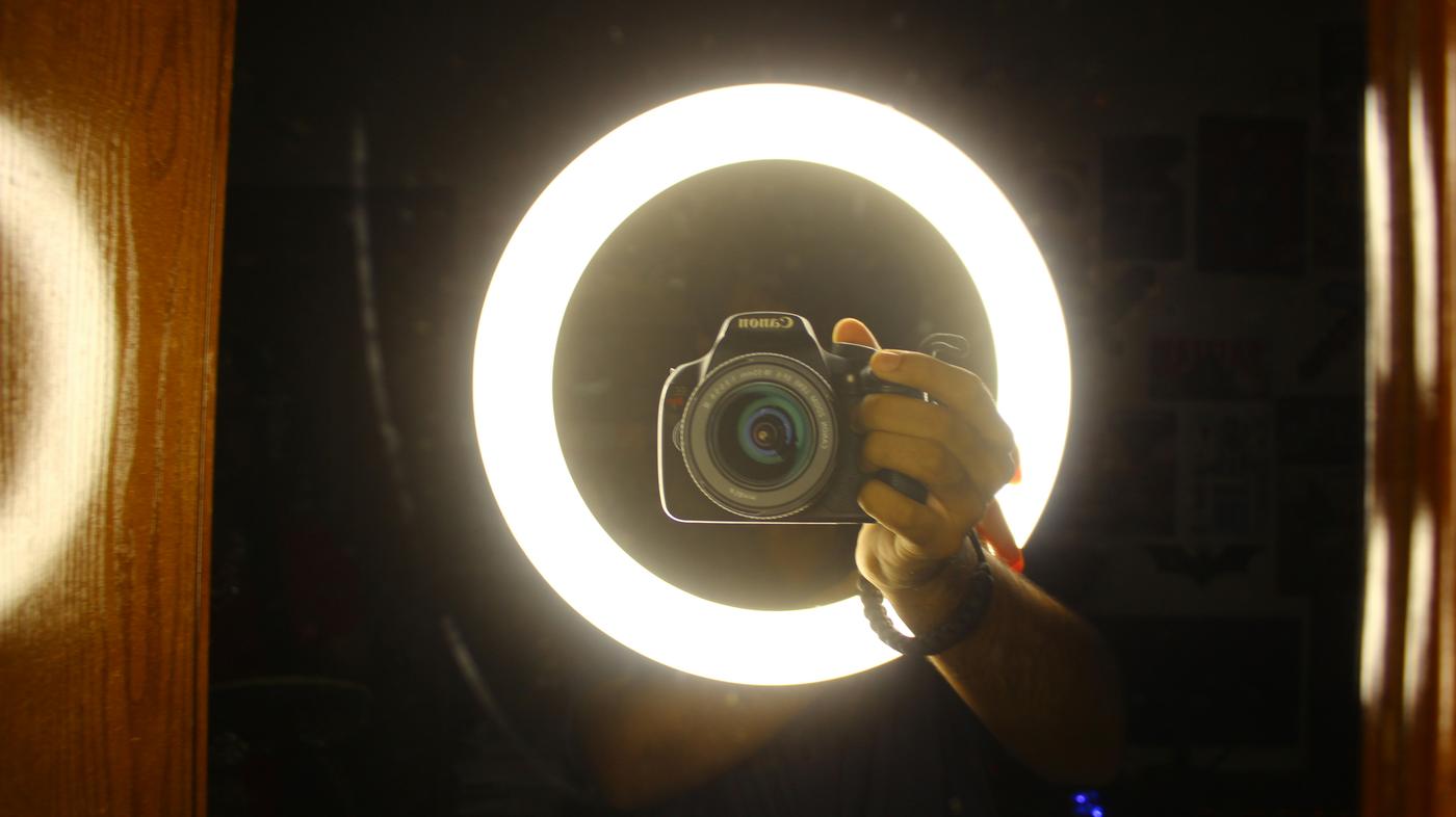 Filming with a ring light