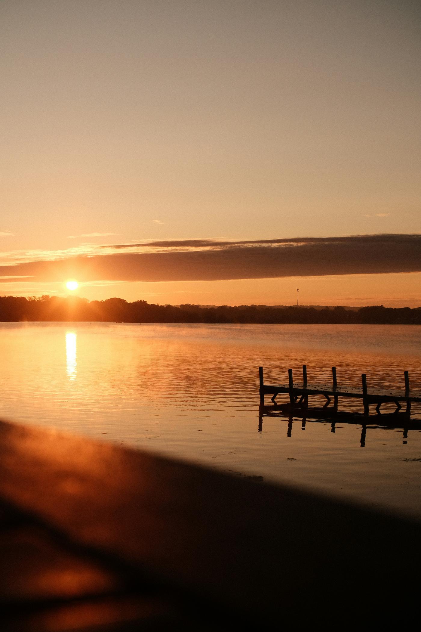 Sunrise over the water